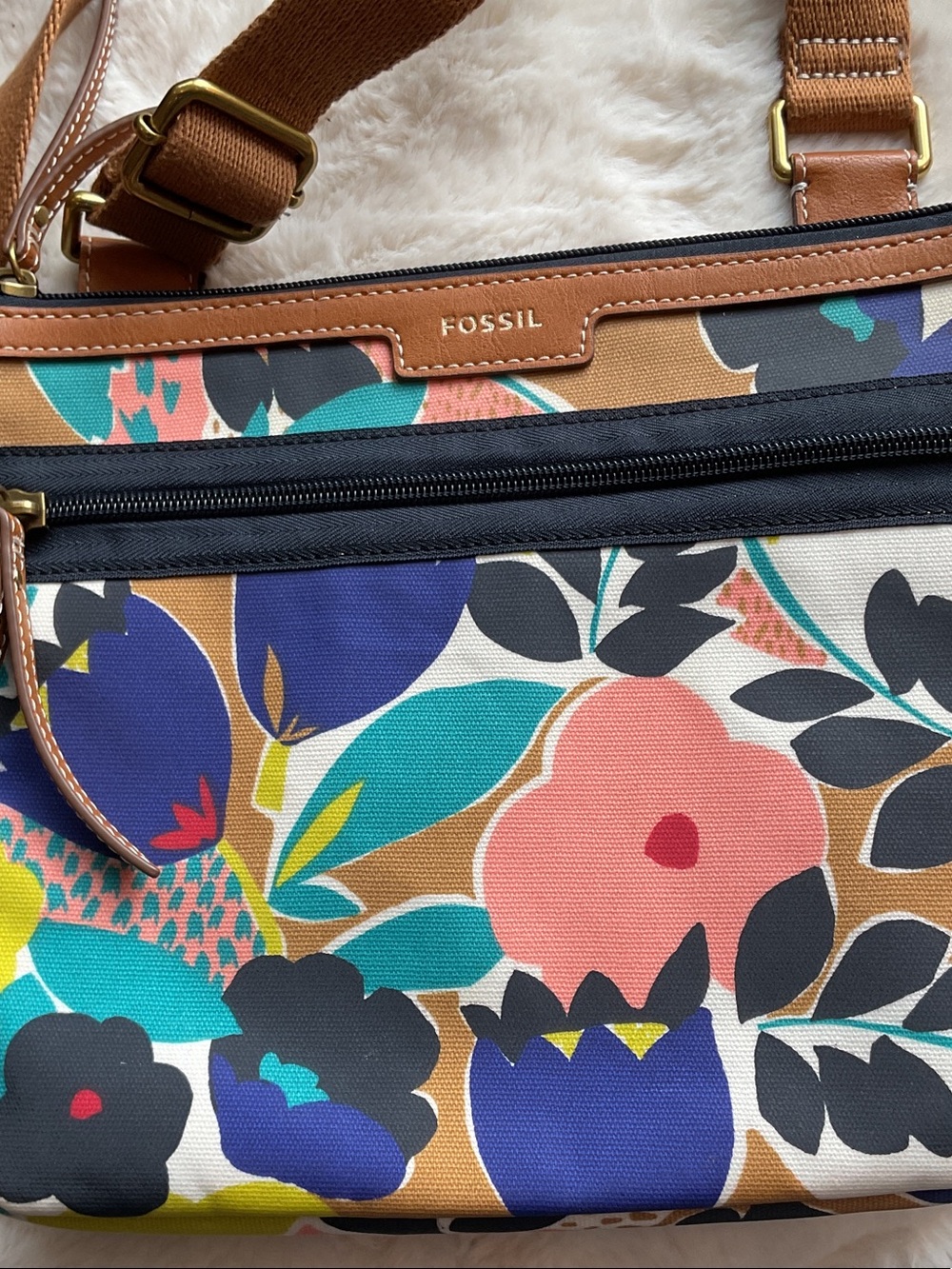 Fossil Eliza Colorful Floral Canvas Crossbody - Picture 3 of 8
